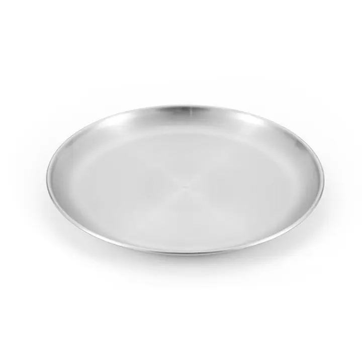 Platos De Acero Inoxidable Para Exterior Camping Caminatas Barbecue Herramientas De Comedor Reutilizables Redondos Para Servir Alimentos - 1