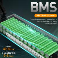 IENYRID 4PRO S+ MAX Patinete eléctrico, con motor de 800W, velocidad máxima de 45km/h, batería de 48V 20Ah, neumáticos todoterreno de 10", batería de 75KM de alcance, carga máxima de 150KG, frenos de disco dobles, asiento desmontable, diseño plegable - details 5