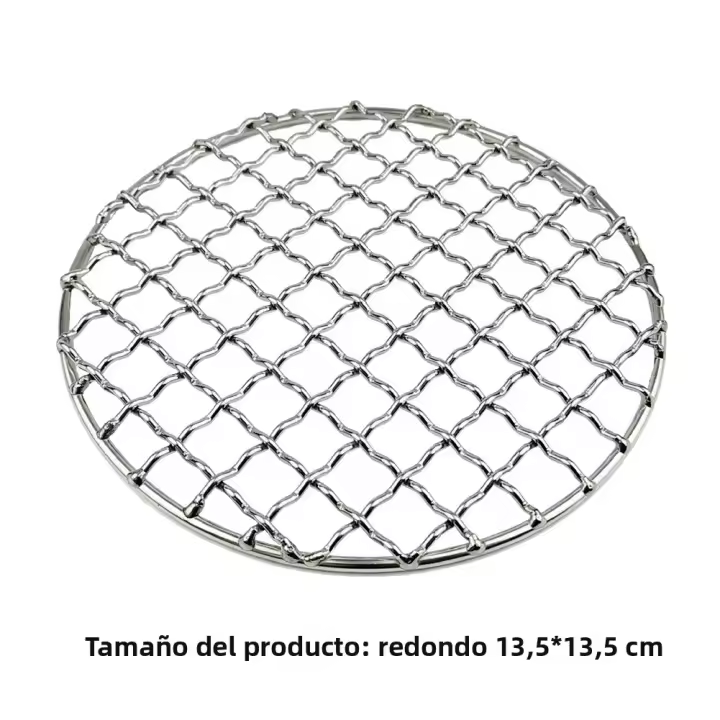 Malla De Asado En Acero Inoxidable Para Camping Grillete Cuadrado Redondo Herramienta De Barbecue Resistentes Al Calor Fáciles De Limpia Para Actividades Al Aire Libre Viajes Picnics BBQ - 1