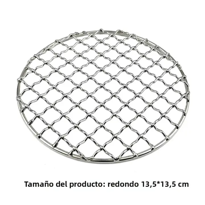 Malla De Asado En Acero Inoxidable Para Camping Grillete Cuadrado Redondo Herramienta De Barbecue Resistentes Al Calor Fáciles De Limpia Para Actividades Al Aire Libre Viajes Picnics BBQ - 1