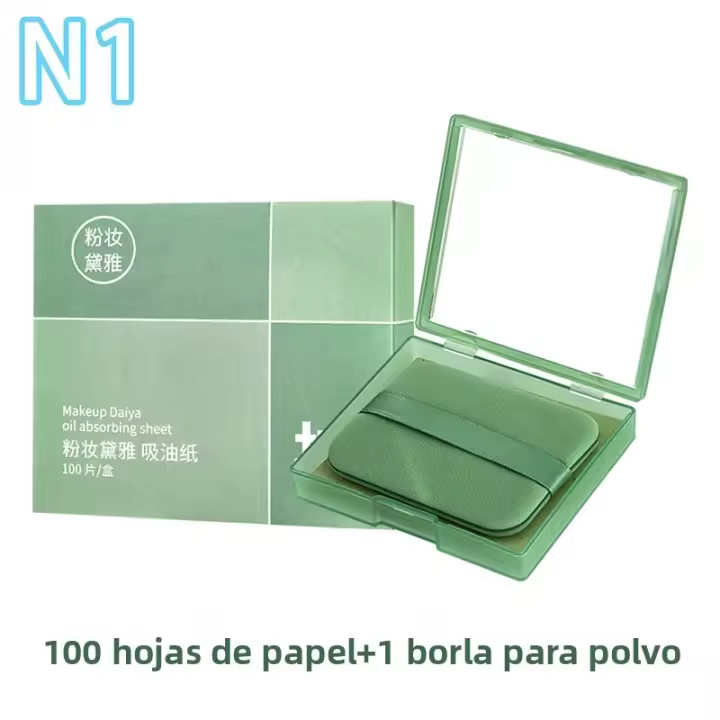 100 Hojas Portátiles Con Espejo Para Belleza Y Cuidado De La Piel De Mujer Caso De Papel Absorbe Grasa Facial - 1