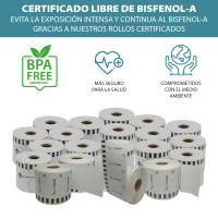 10 Rollos de Etiquetas Térmicas Adhesivas - Compatible con Brother DK-22205 QL e Impresoras de Etiquetas Autoadhesivas - Cinta Continua de Papel Adhesivo y Térmico - 62 mm x 30,48 metros - details 2