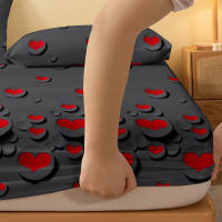 Edredón De Cama Con Patrón De Corazones En Gris Mate 1 Pieza Tela De Poliéster 100%Spread Para Dormitorio Sin Fundas De Cojines - details 4
