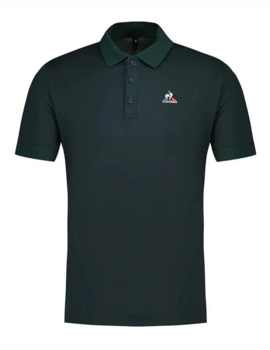 Polo Le Coq Sportif Essential SS Nº2 Verde para Hombre - Optimiza Absorción de Humedad - 1