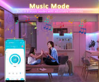 Tira De LED RGBIC Wifi Flujo De Agua 24V 5M 10M 15M 20M Control Por App Alexa Iluminación Decorativa 5050 Pixel Para Sala De Estar - details 12