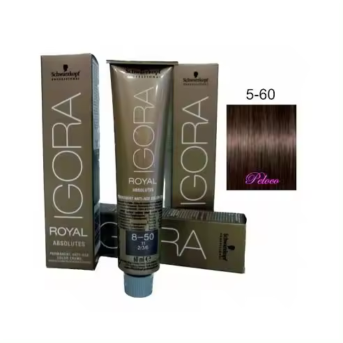 Tinte Igora Royal Absolutes 5-60 Castaño Claro Marron Natural 60 ml. Schwarzkopf - 1