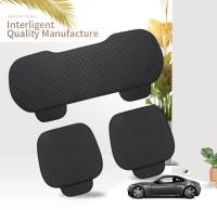Juego De 3 Piezas De Cojín De Coche Universal De Lino Bordado Y Cuadrado Para Todas Las Estaciones Sin Apoyo De Espalda - details 11