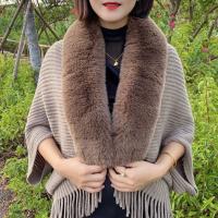 Chal De Punto Para Mujer Con Piel De Peluche Grueso Para Vestidos De Noche Boda Estilo Casual Fashion Spandex Mantel De Invierno - details 0