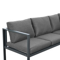 Juego de tumbonas de Jardín, tumbona esquinera, muebles de Jardín Para 4-5 personas con Mesa Auxiliar y Mesa de Centro, muebles de Jardín resistentes a la intemper, Gris, juego de 5, incl. Todos Los Juegos - details 5