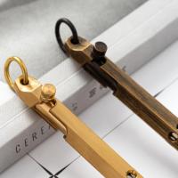 Bolígrafo De Punta Fija Retro De Latón Ligero Con Acción De Tornillo Herramienta De Escritura Para Escuela Y Oficina Regalos De Negocios - details 1