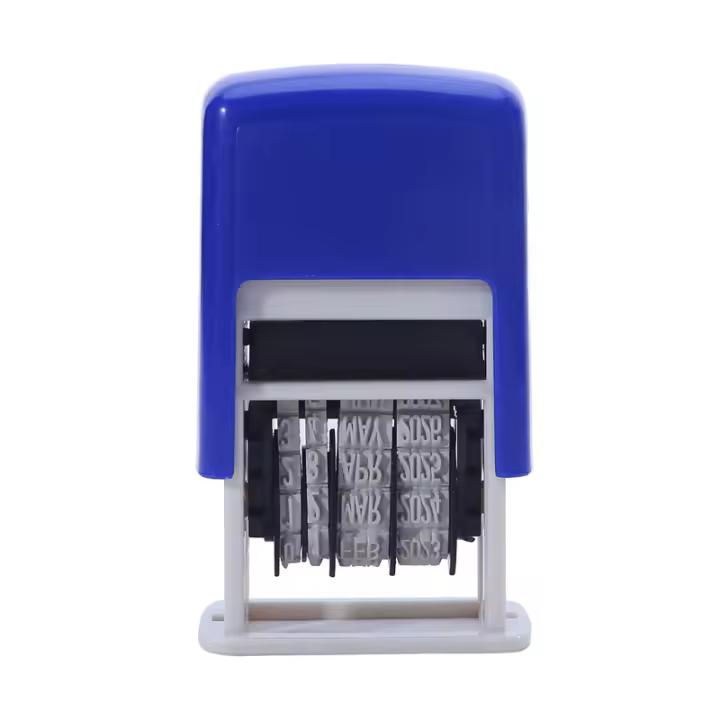 Estampador De Fecha En Tinta 4MM Con Inversión De Color Rojo Azul Negro Operación Suave Versión Inglesa Stamping Accurate Base Ancha Suministros - 1