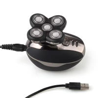 Afeitadora Eléctrica Para Hombres Con 5 Cuchillas Recargable Por USB Acero Inoxidable Afeitadora De Barba Mini Para Uso Doméstico - details 3