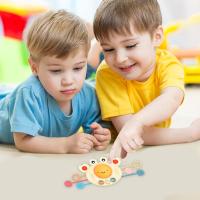 1 pieza de juguetes de tracción para bebés - Juguetes sensoriales creativos - Juguetes interactivos Juguetes de silicona de grado alimenticio seguros Forma de cangrejo para niños, niñas - details 0