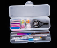 Caja De Almacenamiento Para Uñas Rectangular Doble Capa Con Herramientas De Uñas Portátil De Plástico 22cm Con Palillos Pinzas Cepillo Y Archos - details 10