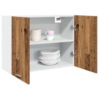 vidaXL Armario colgante “Lyon” madera de ingeniería envejecida en color Madera antigua/Blanco/Gris sonoma y más | diseño vintage industrial ideal para cocina salón comedor - details 0