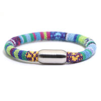 Pulsera Bohemia Unisex Acero Inoxidable Con Imán 8mm Cadena Pulsera Turca Minimalista Regalo Para Pareja Amor Joyas - details 2