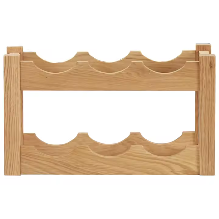 Botellero para 6 botellas Madera maciza De Roble 37x21x21 cm - 1