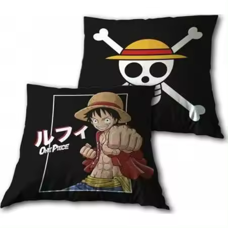 Cojin One Piece 35x35 cm, Color Negro, Licencia 100% Oficial, Stor - Kiglam - 1