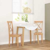 vidaXL Sillas de comedor 2 unidades madera maciza de caucho en color Natural/blanco y natural/Marrón y claro y más | cómodas modernas ergonómicas para comedor cocina salón hogar - details 0