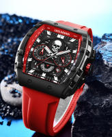 Reloj De Pulsera Militar LIGE Para Hombres Con Dial Grande Y Esqueleto De Cráneo Cronógrafo De Silicona Resistente Al Agua Y Luminoso - details 14