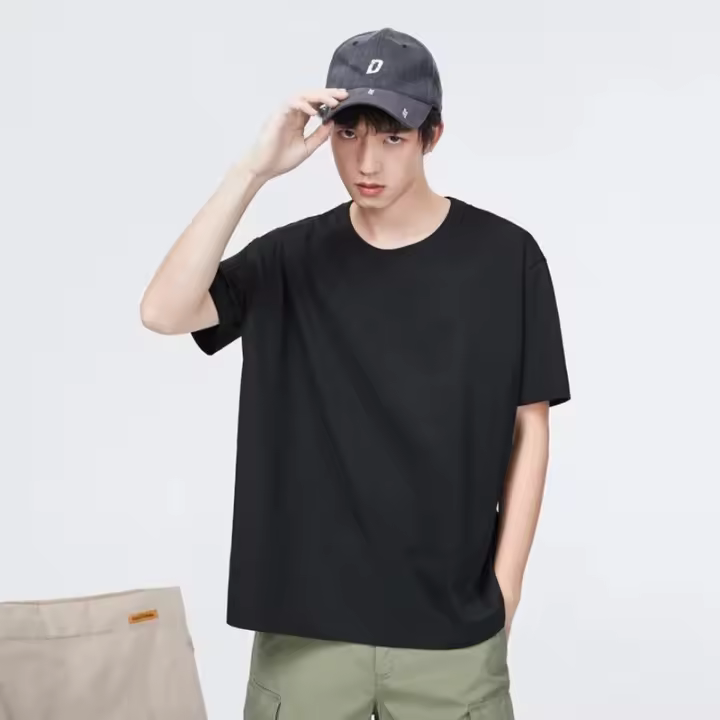 SEMIR Camiseta Para Hombre Primavera 2024 Casual Clásica De Color Sólido Cuello Redondo Manga Corta Moda Diaria Para Trabajo - 1