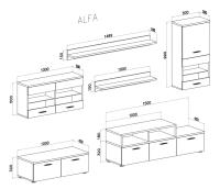 Skraut Home - Mueble salón comedor moderno con Leds, acabado en  Mate y Brillo Lacado, medidas: 250x194x42 cm de fondo - details 2