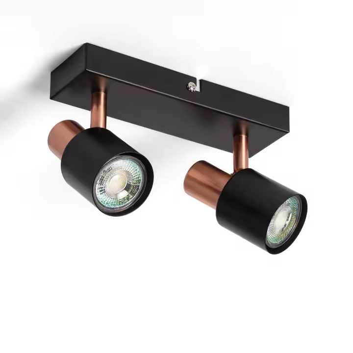 Ledkia Lámpara de Techo Orientable Metal 2 Focos Albus Black Rose Large Negro - 1