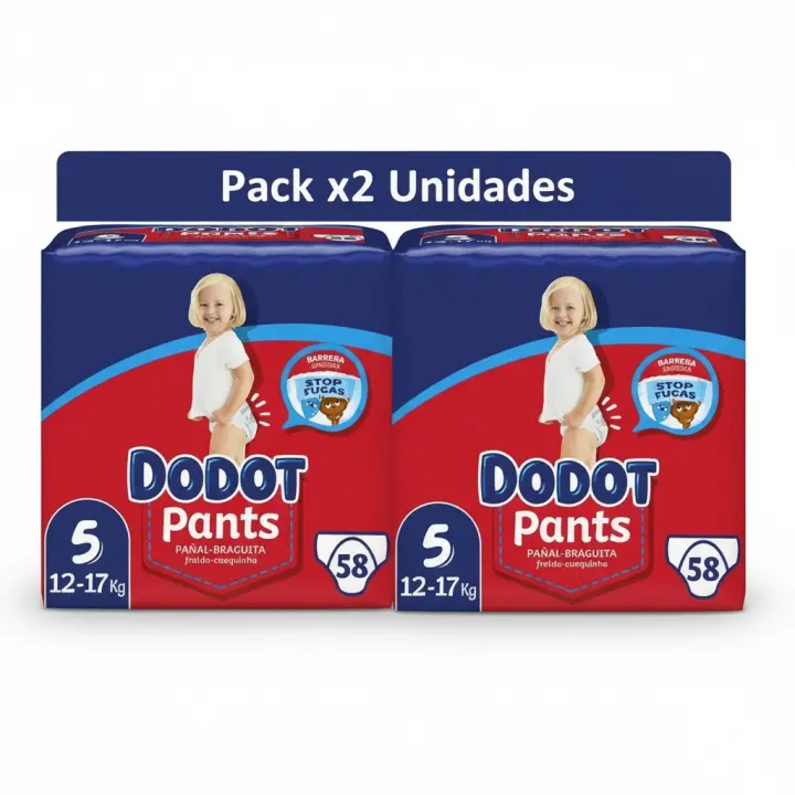 Dodot Pants Pañal Braguita Bebé Seco Jumbo Pack x2. Disponible en tallas 4, 5 y 6 - 1