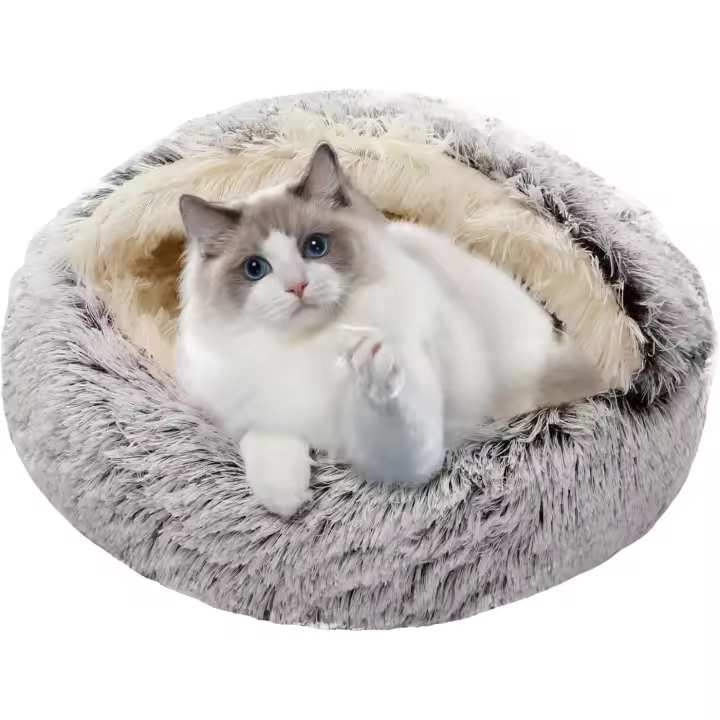 Cama para Gatos Esponjosa, Cama Redonda para Gatos, Cama para Mascotas - 1
