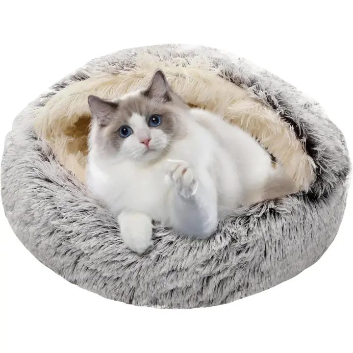 Cama para Gatos Esponjosa, Cama Redonda para Gatos, Cama para Mascotas - 1