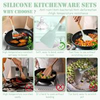 Juego de 12 Utensilios de Cocina de Silicona antiadherentes with Mango de Madera, Pala, espátula, batitores de Cuervos, Caja de almacenamiento, utensiilios Saludables para hornear, 12 piezas - Envio desde España - details 1