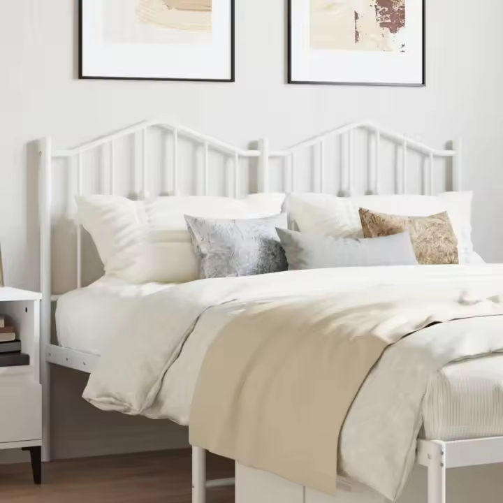 vidaXL Cabecero de metal blanco 135 cm - 1
