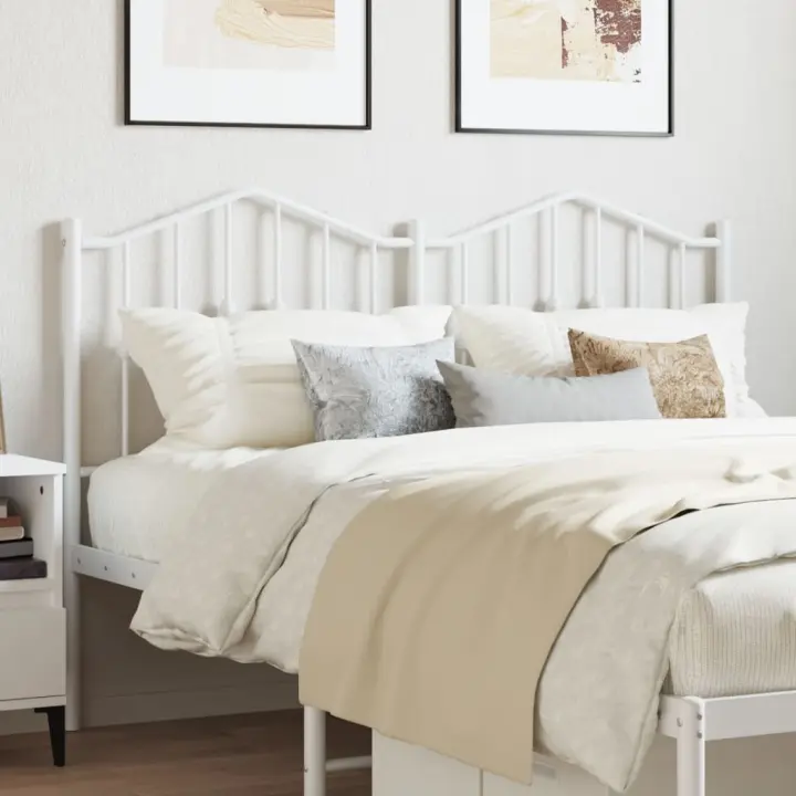 vidaXL Cabecero de metal blanco 135 cm - 1