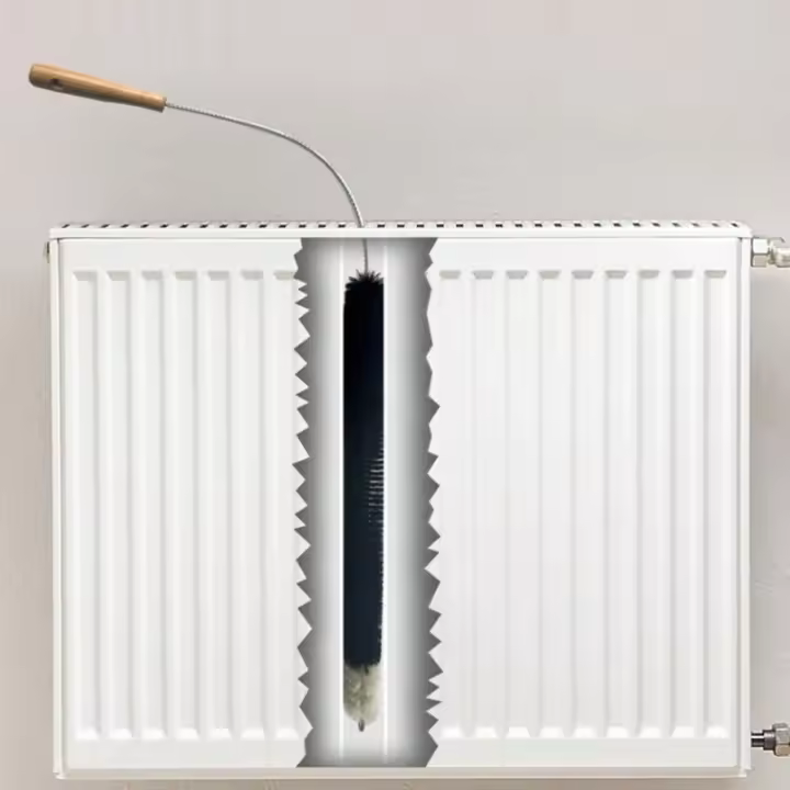 Cepillo De Radiador 120 Cm Con Cerdas De Cerdas De Cabra Ideal Para Limpieza De Radiadores Planos Material De Acero Inoxidable - 1