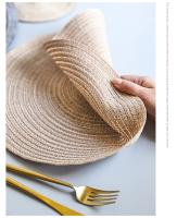 Mantelos Redondos De Lino Ecológico Antideslizantes Para Mesa De Comedor 4/6 Piezas Almohadillas Para Vajilla Y Tazas De Cocina - details 8