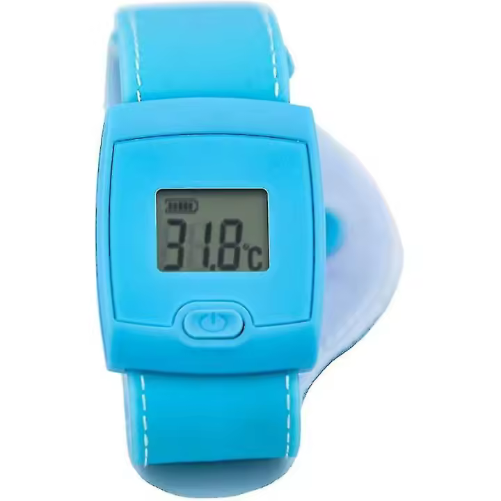 Lcd Bluetooth Kids Children Thermometer, Digital Fever Thermometer Used With Mobile App Child Wear Smart Bluetooth Body Temperature Monitoring Wristba - 1