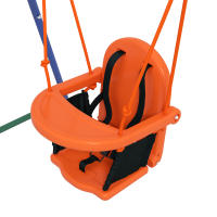 Outsunny Columpio Infantil 2 en 1 Columpio para Niños y Bebés con 1 Silla para Niños 1 Silla para Bebés y Cinturón de Seguridad para Exterior e Interior Naranja - details 6