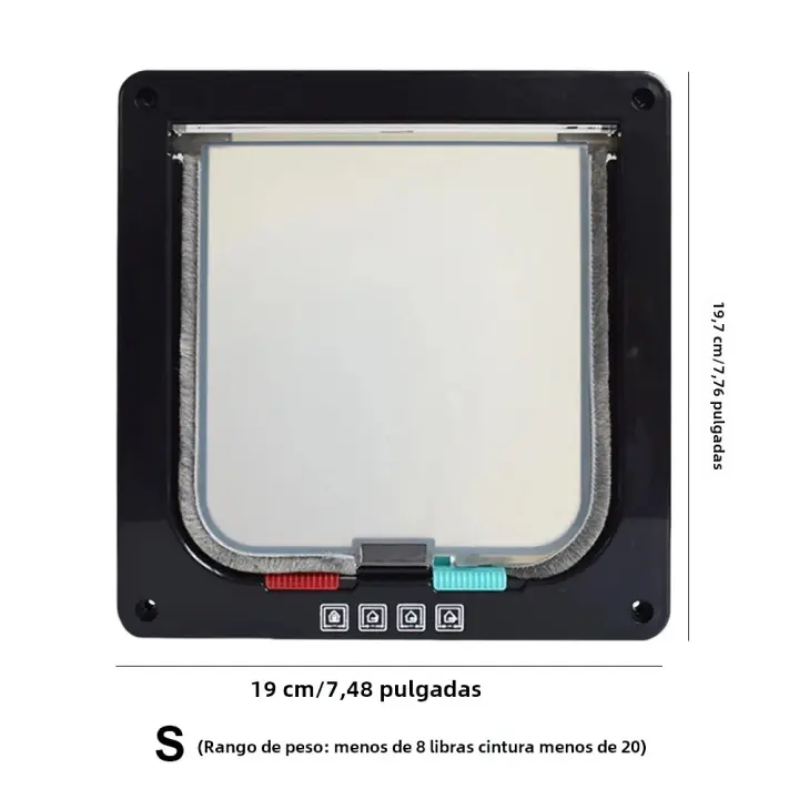 Puerta Para Gatos Con Cerradura De Seguridad En 4 Direcciones ABS Plástico Puerta De Seguridad Para Perros Y Gatos Pequeños Kit De Puerta Para Mascotas - 1