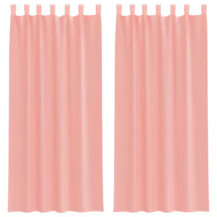 vidaXL Cortinas de gasa con bolsillos para varillas 2 uds. rosa - 1