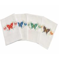 STARLEY-Juego de 3 Paños de Cocina con bordada de flor,mariposa,100% Algodón,absorbentes lavable, Bayeta suave y duradero 50x70cm,Color surtido aleatorio,Fabricado en España - details 1