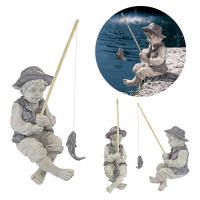 Estatua De Jardín Chico Pesca Resina Jardín Ornaments Divertido Escultura De Césped Decoración De Hogar 15*10cm - details 11