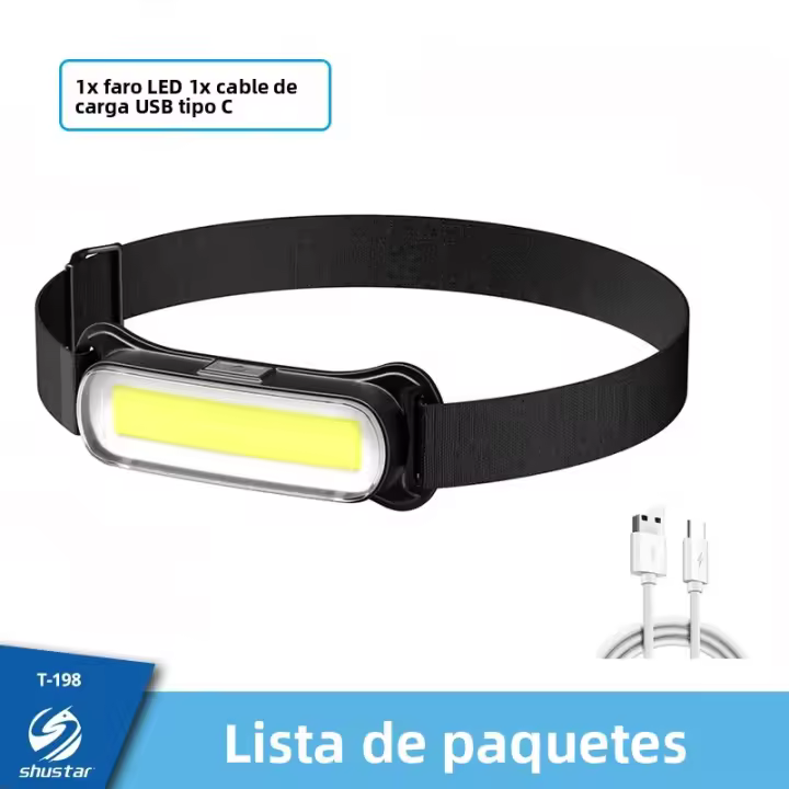 Linterna Frontal LED Recargable USB 3 Modos Impermeable Mini Lámpara De Camping Pesca Torcha Frontal COB 180° Para Aventura Camino Pesca - 1