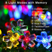 Cadena De Luces LED Solar Con 8 Modos 39 Pies 100 Luces Florales Impermeables Para Decoración De Navidad Y Halloween - details 2