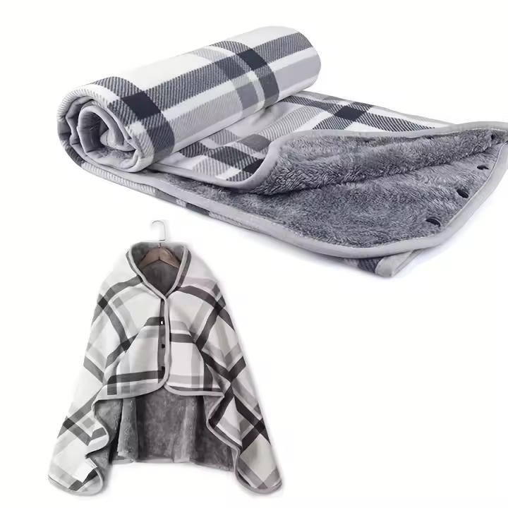 Manta Portátil Multifunctional, Manta Cálida De Invierno Casual Para El Hogar, La Oficina, Acampar Al Aire Libre Y Viajes - 1
