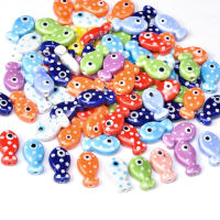 10pcs Cuentas De Cerámica En Forma De Pez Para Fabricación De Joyas Pulseras Y Collares Accesorios De Encanto Coloridos - details 1