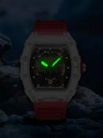 Reloj De Cuarzo Para Hombre Moda Nueva Deportiva Y Elegante Reloj De Pulsera De Lujo Con Correa De Silicona Estilo Tonneau - details 3