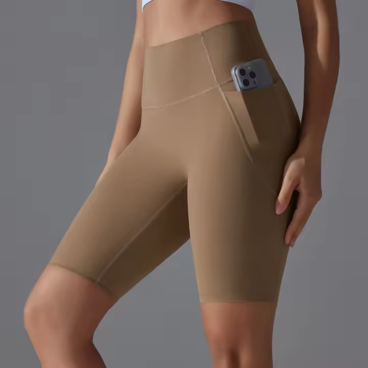 SSITO Pantalones cortos con bolsillos para Gimnasio y Yoga, pantalones cortos de secado rápido para trotar, entrenamiento de Cycling activo, Pantone cortos de Gimnasio para entrenamiento, Fitness, High Belt - 1