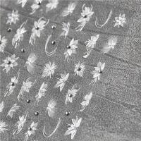 Pegatinas De Uñas Acrílicas 5D Diamante Blanco Flor Japonesa Kawaii Adhesivo Para Decoración De Uñas DIY Accesorios De Belleza - details 0