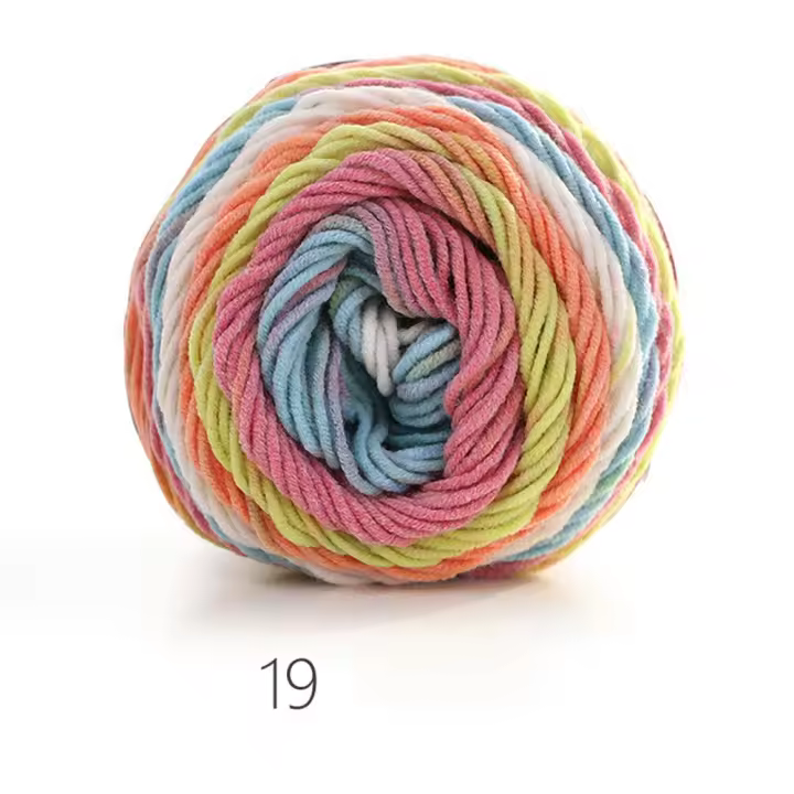Hilo De Algodón Tejido a Mano Arcoíris 100g Suave Para Crochet Ternura Para Tejer Suéteres Cálidos Cojines Sofá Bufandas DIY - 1