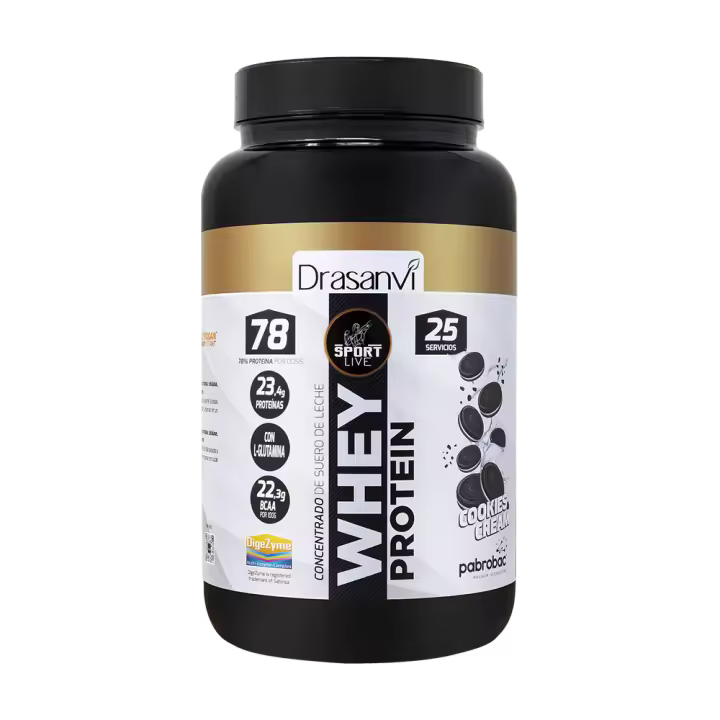 Drasanvi Whey Protein 750g - Proteína Concentrado de Suero de leche - Patente certificada Lacprodan SP 8011 Instant - Con enzimas digestivas Digezyme y Pabrobac - Recuperación y Crecimiento Muscular - 1
